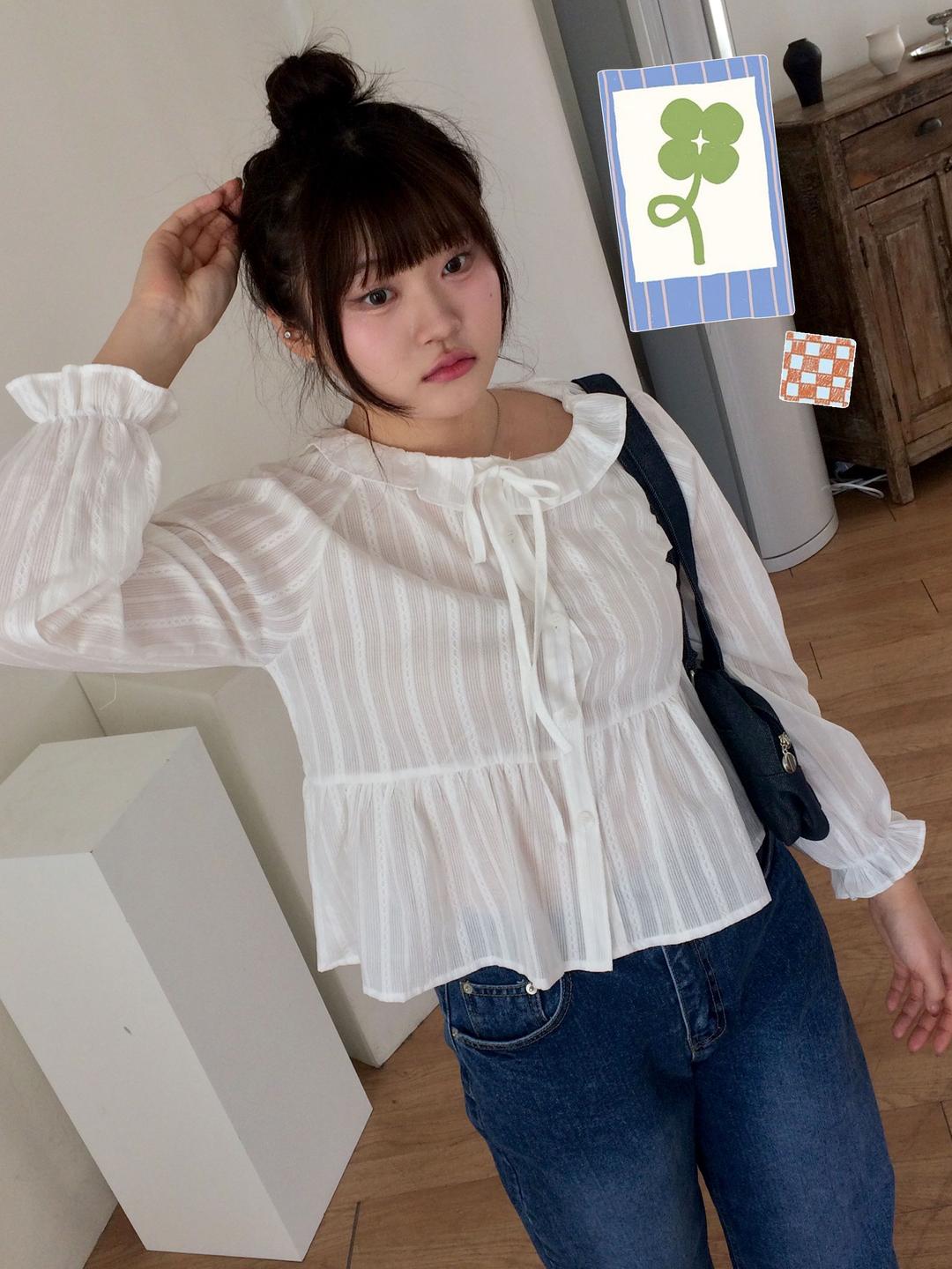 복자씨 이프유 리본 프릴 블라우스 (3 color)