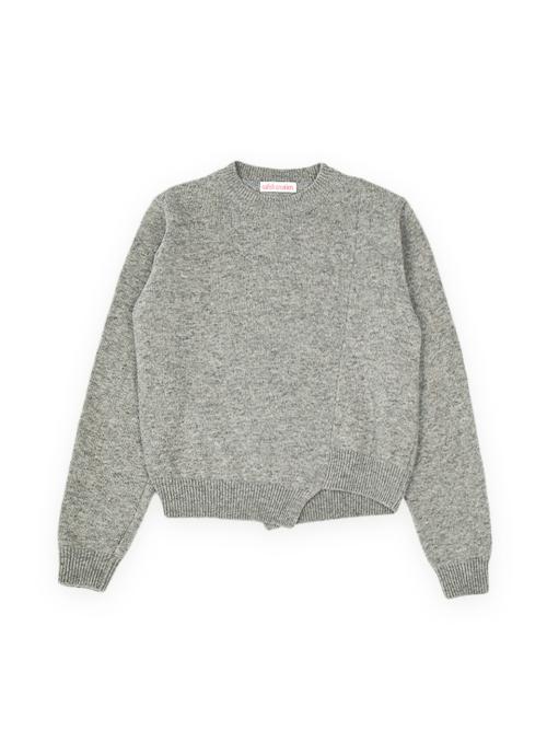 DIAGONAL CUTTING KNIT, GRAY
