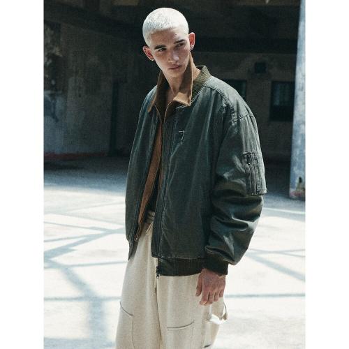 VintageWashed Bomber  Khaki