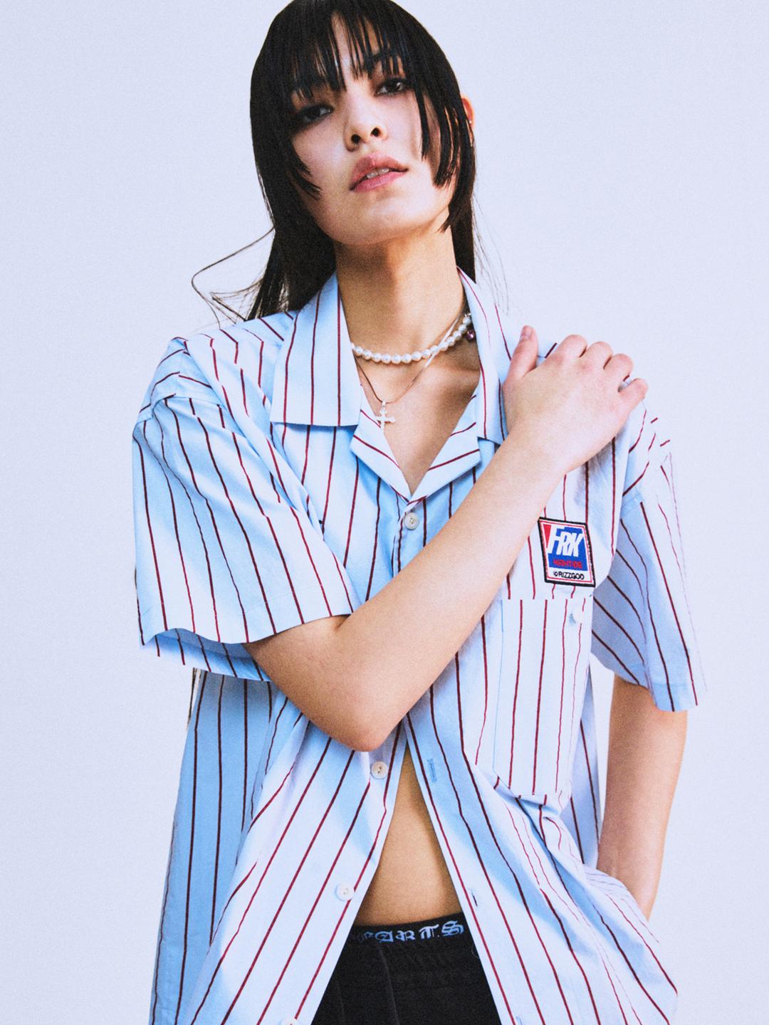 SABOTAGE STRIPE SHIRT BLUE