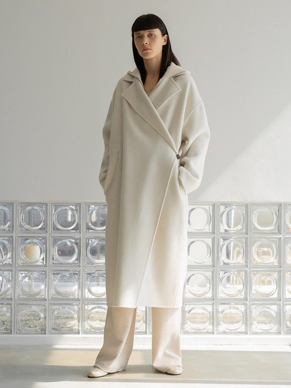 handmade one-button coat (cream)