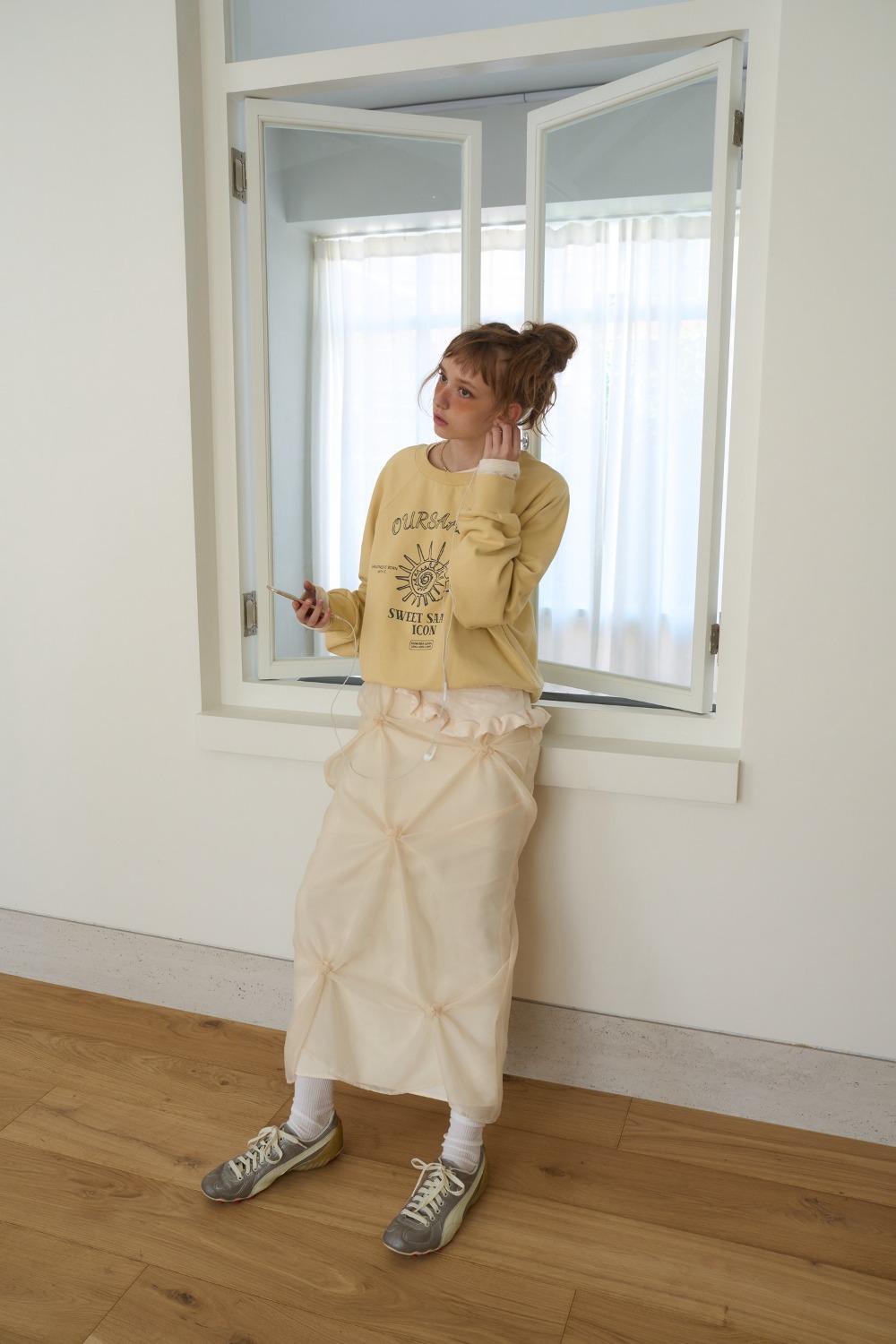 [9/27 예약배송] Vine Layered Long Skirt / Cream