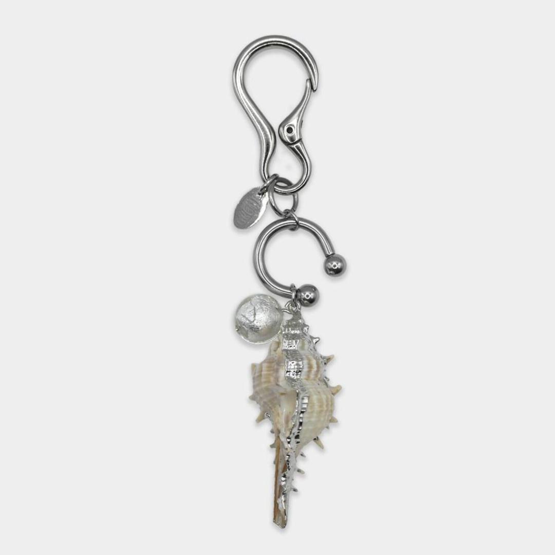 [GRUMPY STUFF] Pierce Shell Drop Keycahin - SILVER / ONE SIZE