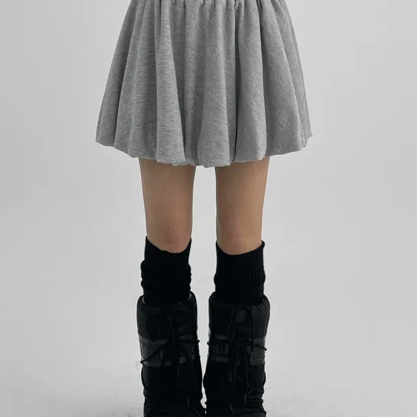 트레잉 벌룬 미니스커트 [치마 스커트 숏 플레어 데일리 레이어드 포인트 밴딩 미니 벌룬]