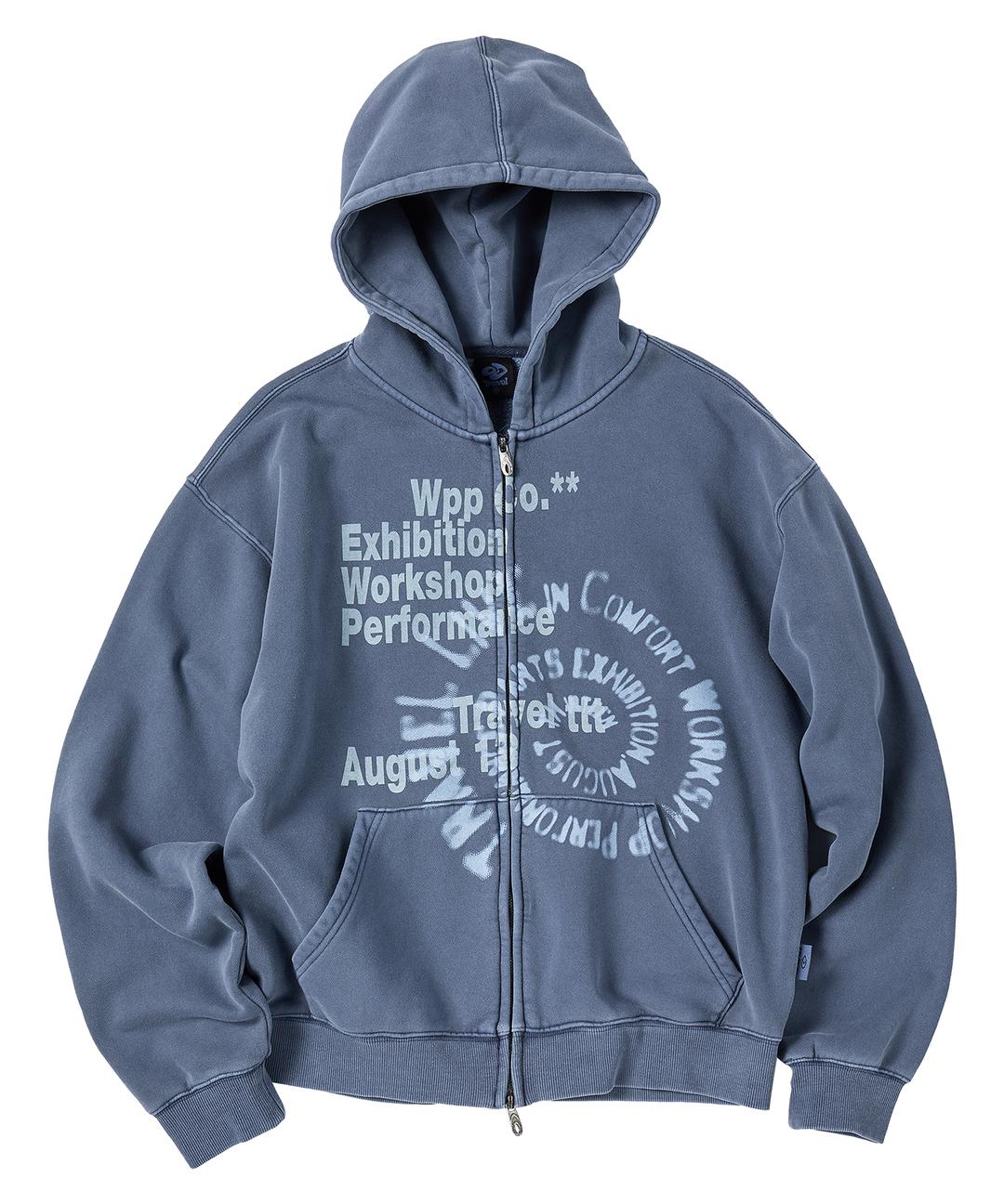 헬릭스 후드 집업 블루 섀도우