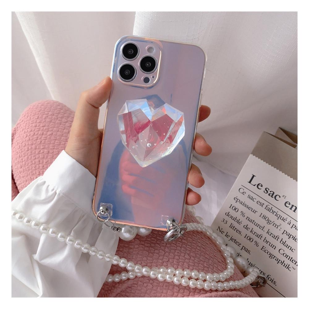 르앙즈. 반짝반짝 하트그립톡 진주스트랩 케이스