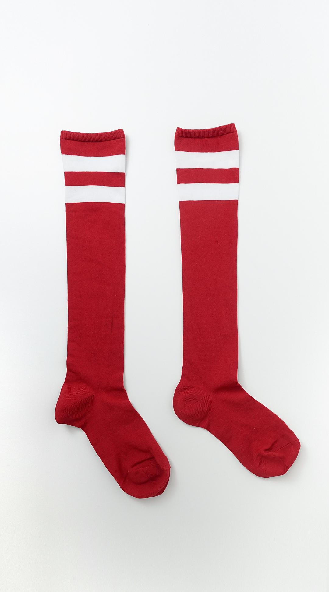 double stripe knee socks