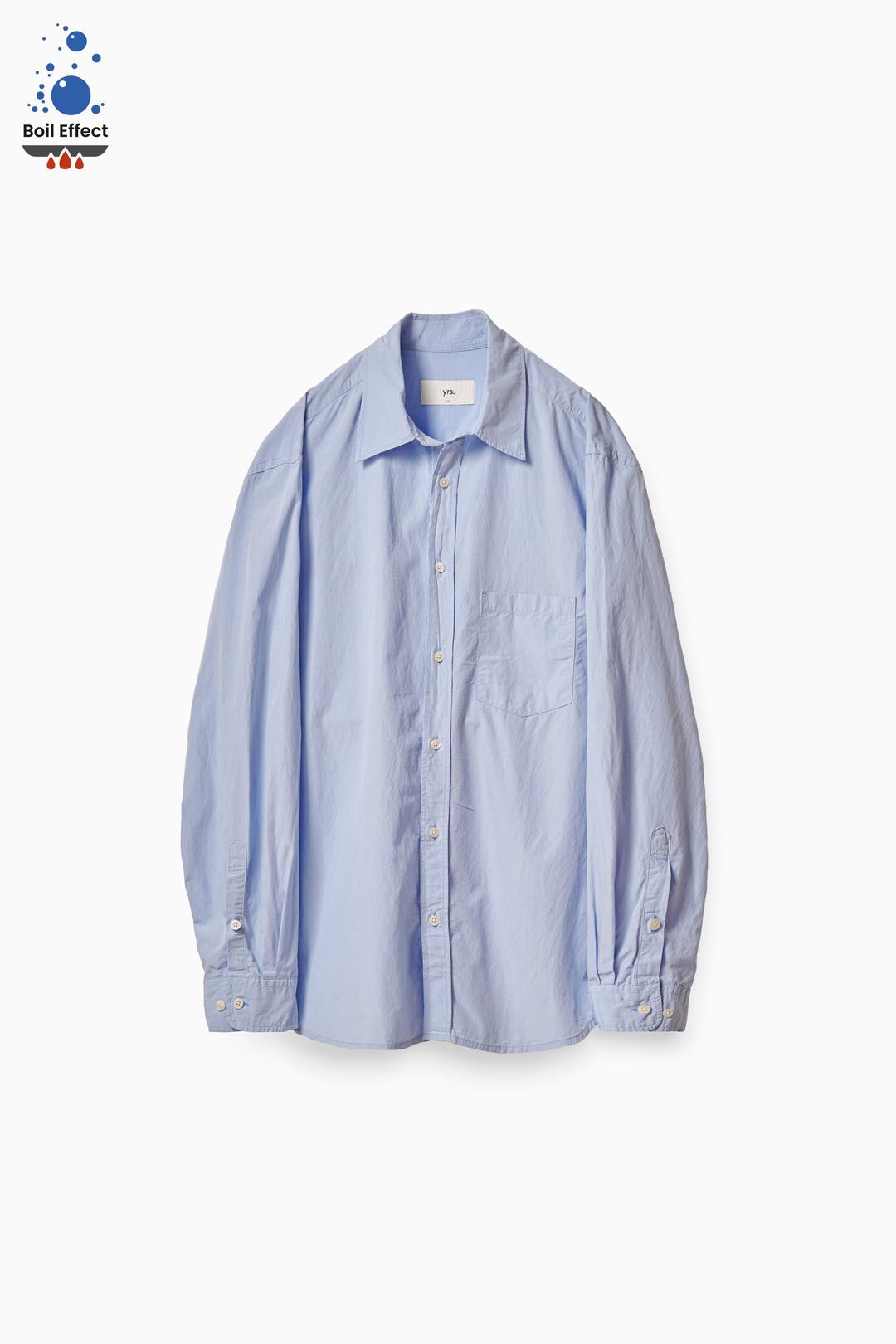 SAX BOIL EFFECT COTTON RAYON WASHED POIKA SHIRT CLASSIC FIT (ECP GARMENT PROCESS)