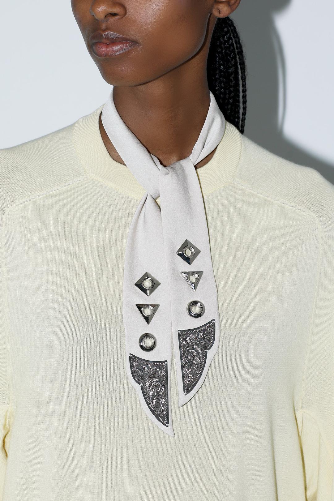 METAL RIBBON TIE - Beige / ONE