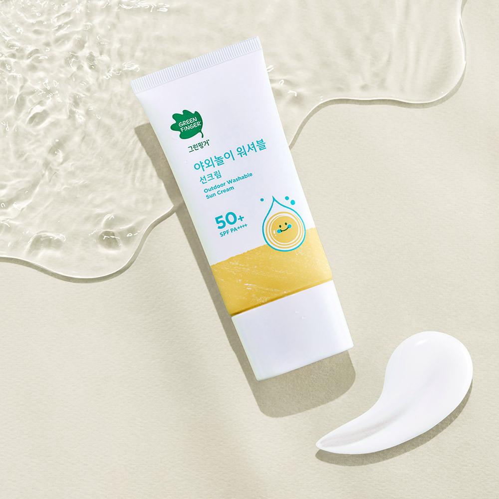 1+1 그린핑거 야외놀이 워셔블 선크림  80ml / SPF50+ PA++++,순한선크림,촉촉한선크림,영유아선크림,어린이선크림,혼합자차