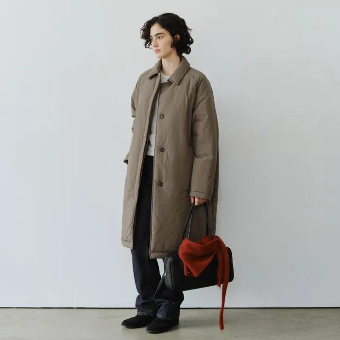Raglan padded long coat_3colors