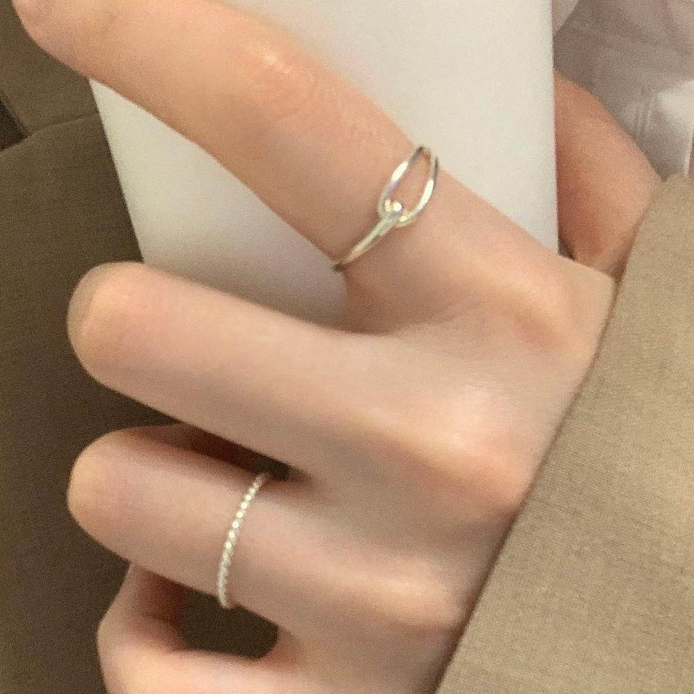 실버925 크로스 라인 매듭 반지