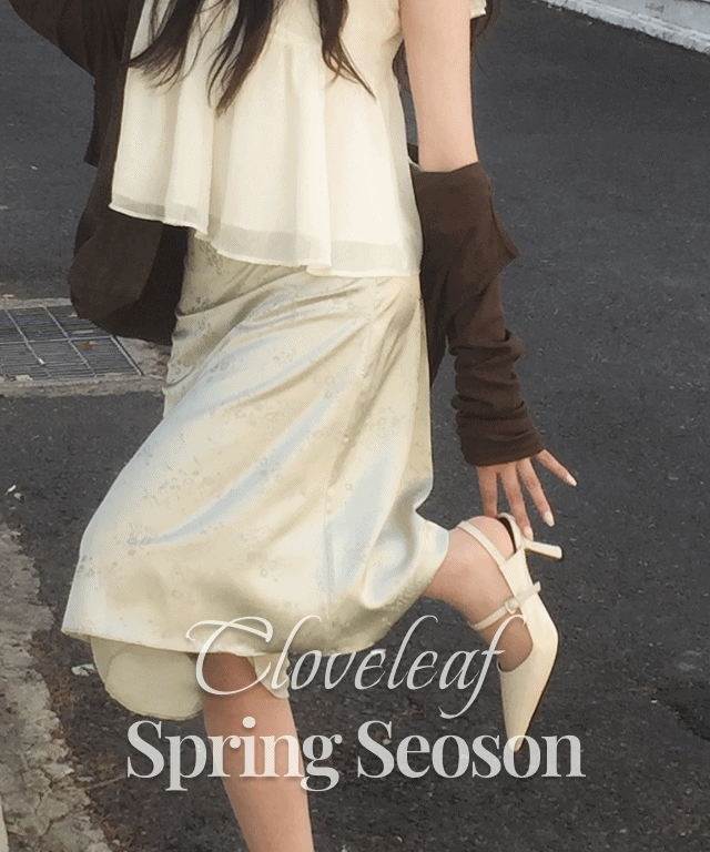 [고퀄리티] 실키 플라워 미디 스커트