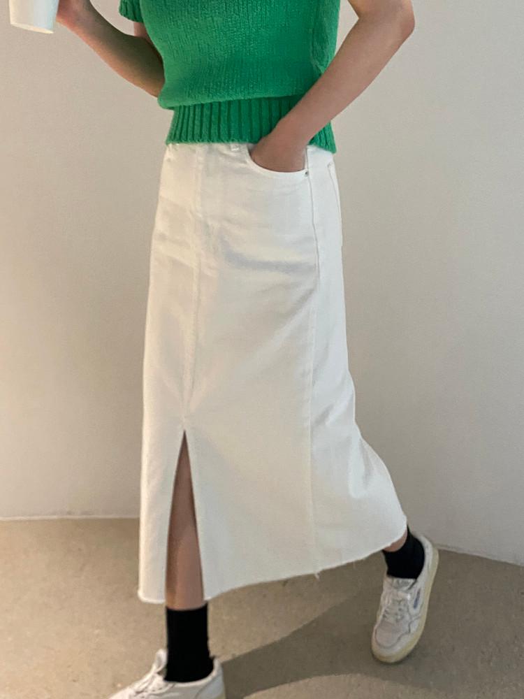 소프 데님 스커트