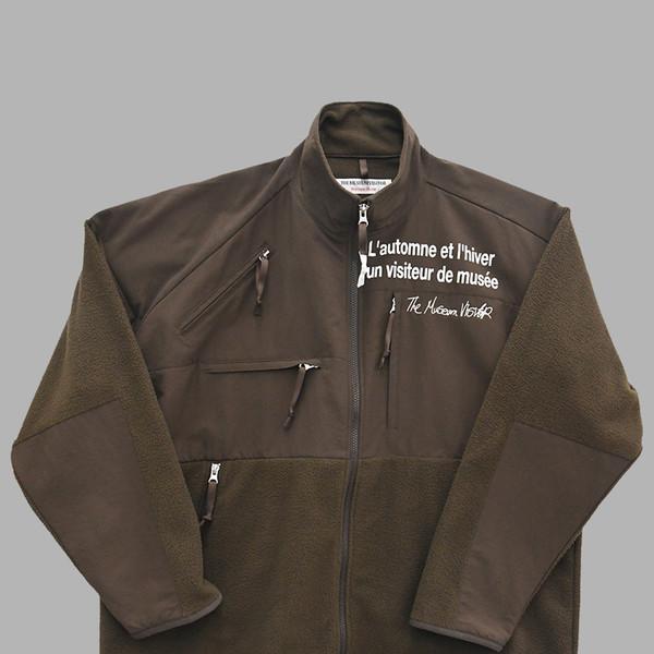 ONE SHOULDER PADDED MULTI POCKET FLEECE (BROWN)