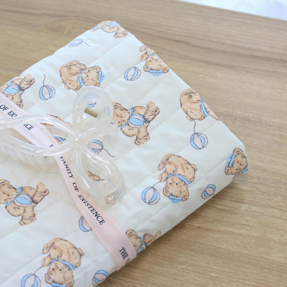 [dorothy made] 아기 곰돌이 일러스트 원단/ 누빔,40수 면원단