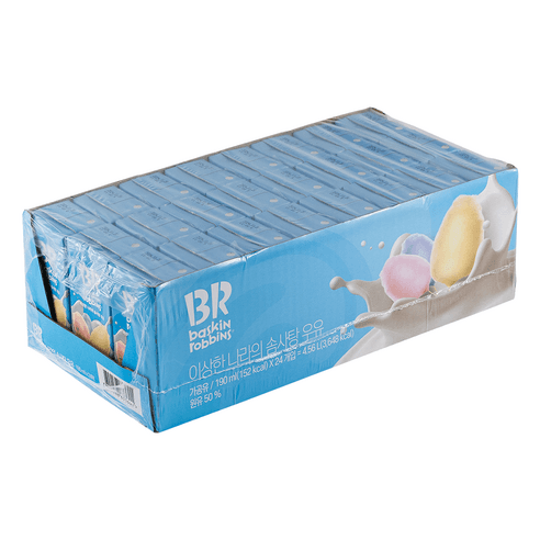 배스킨라빈스 이상한 나라의 솜사탕 우유, 190ml, 24개 - 기타맛우유 | 쿠팡