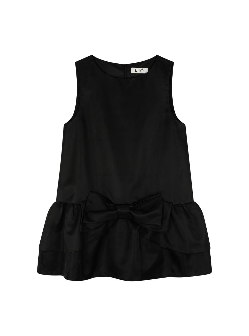 [2ND REORDER] FLARED RIBBON DRESS (BLACK)