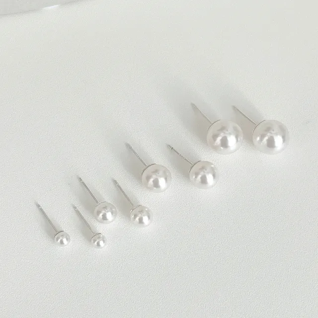 [귀찌&귀걸이] 정품 실버925 오스트리아 진주 귀걸이 실리콘 진주 귀찌 (4size)