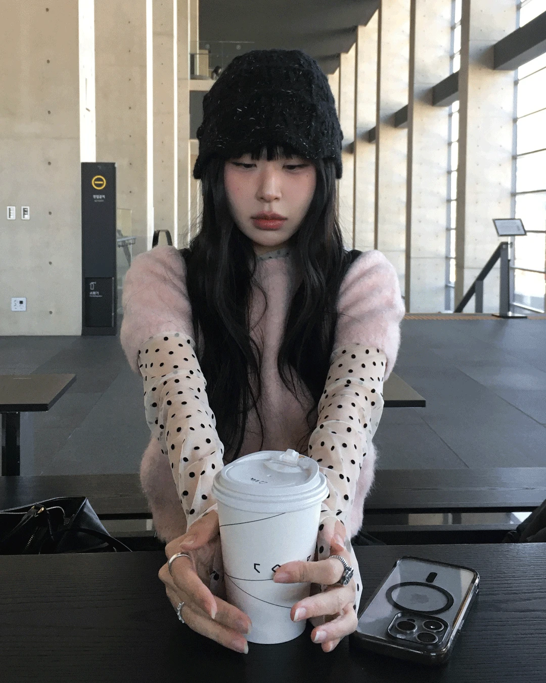 [New] 도트 시스루 티셔츠