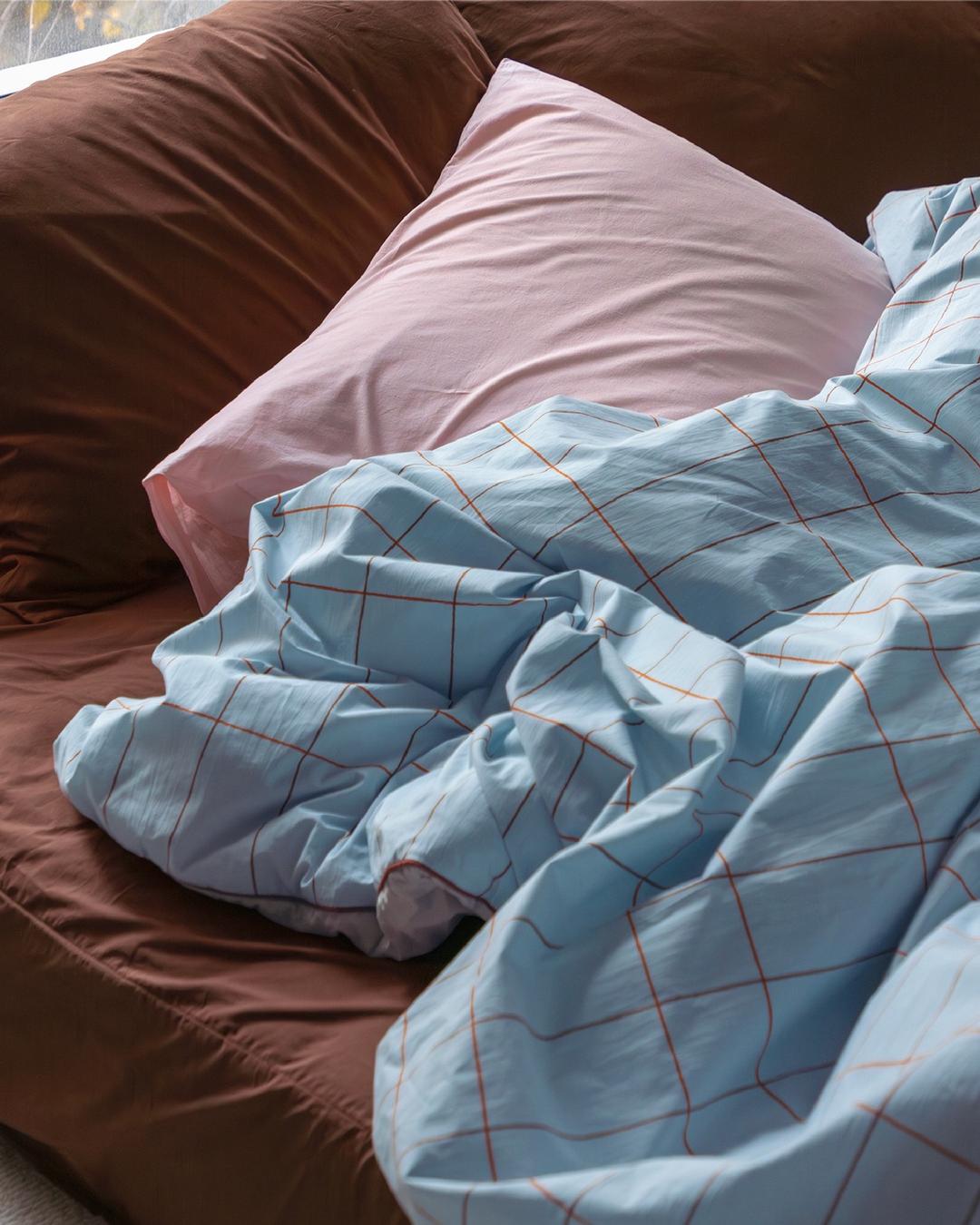 [NEW COLOR]  순면 알러지방지 무봉제 차렵 풀세트 - 타일 페일 블루