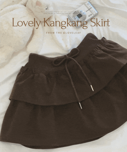 [❤️인스타문의폭주/활용성좋음❤️] 빈티지무드 모직 코듀로이 허리밴딩 캉캉 2단 스커트