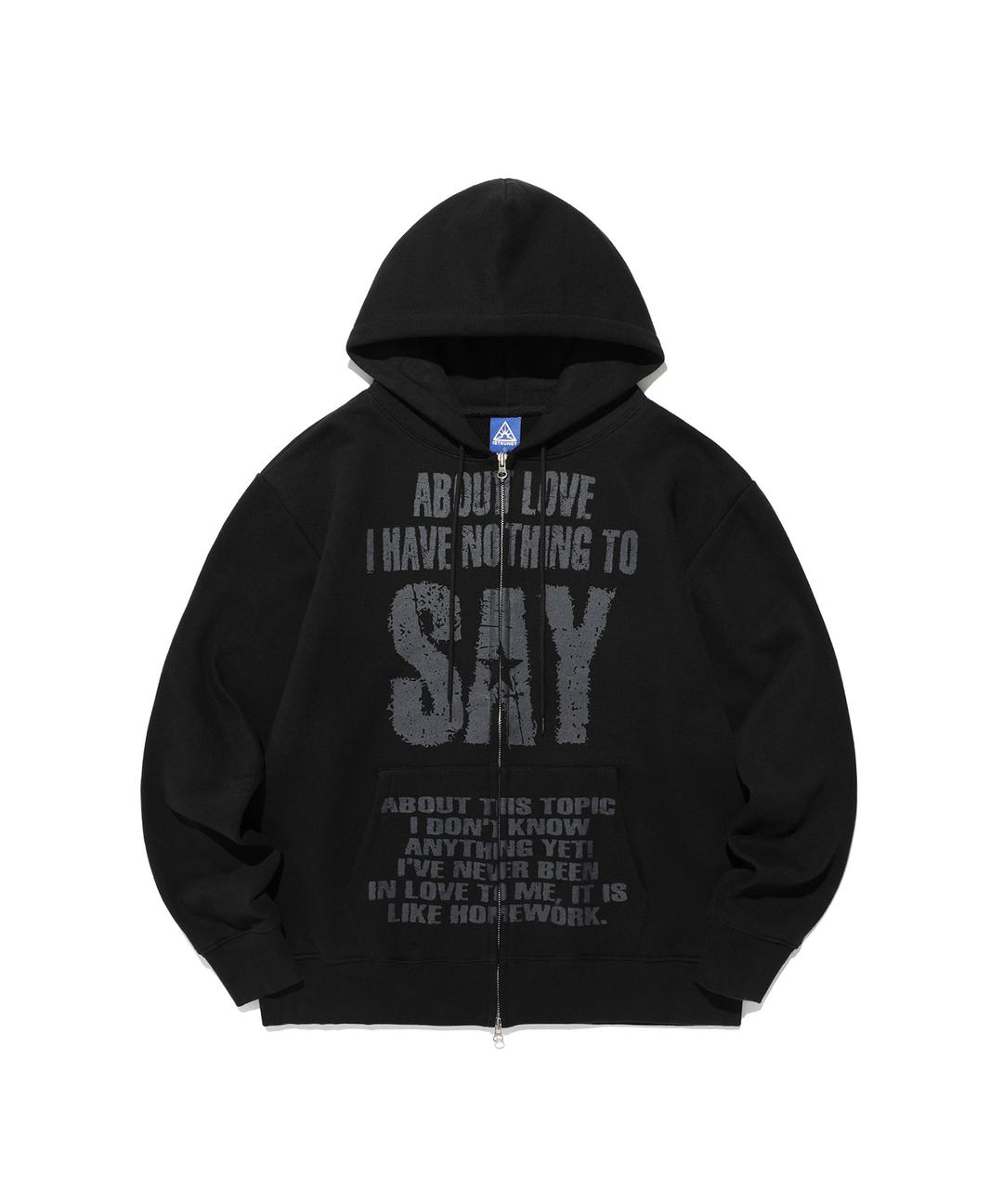 SAY HOOD ZIP UP_BLACK