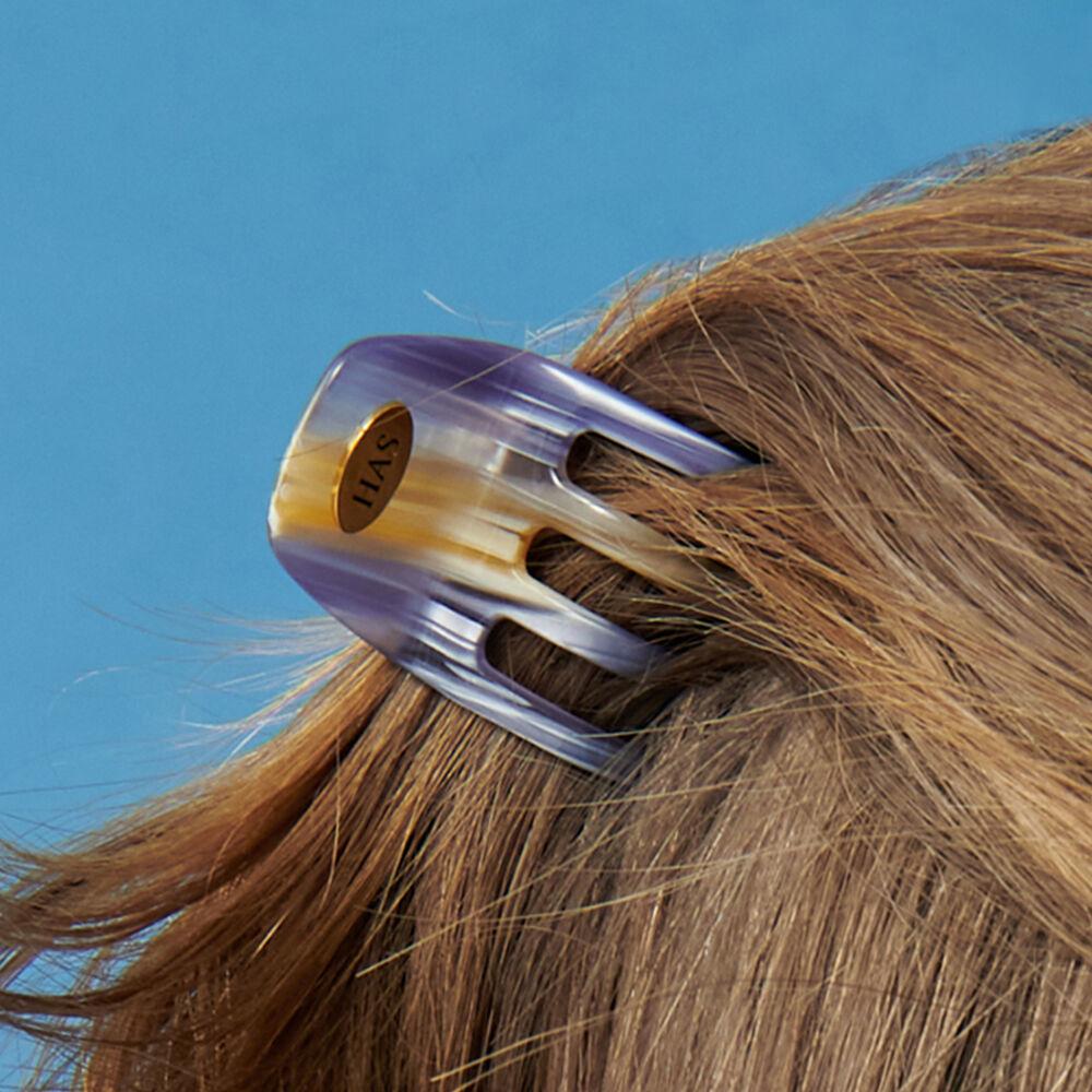 TS037 Purple & orange marbling mini hair clip