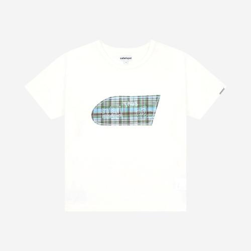 1/2 ROUX BASE SCHOOL EAT THE LAND CHECK TEE (WHITE/LIGHT GREEN)