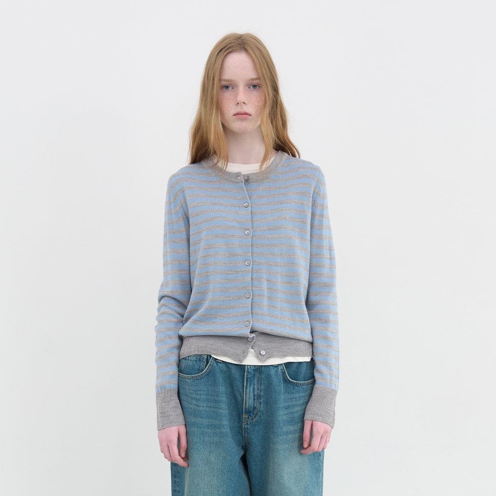 스트라이프 클래식 가디건 (Sky Stripe)