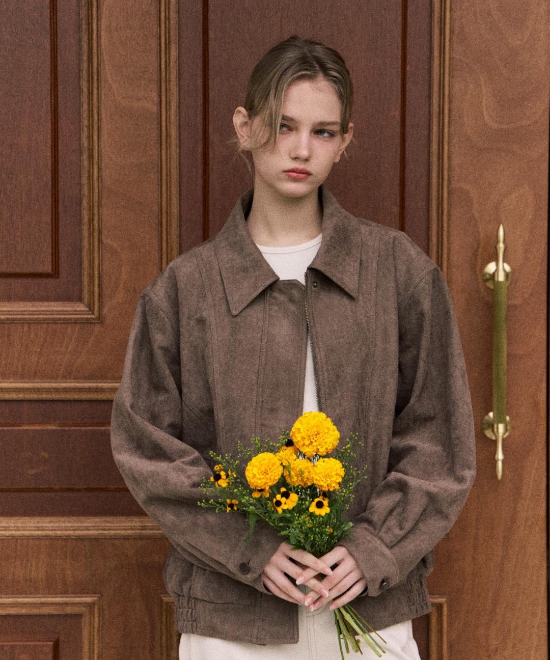 클루니 [5차 리오더] Marron suede jacket - khaki brown