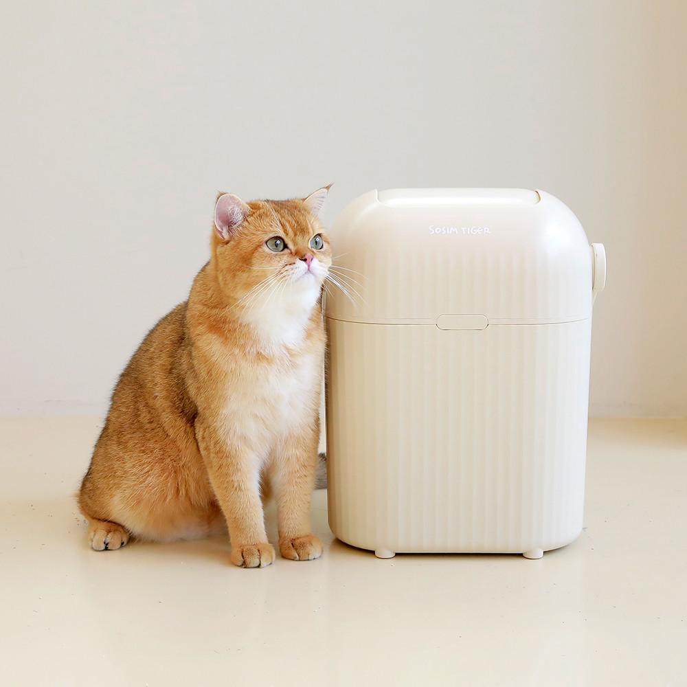 소심한호랑이 고양이분변통 냄새없는 분변처리통 [심통방통] 고양이쓰레기통 휴지통