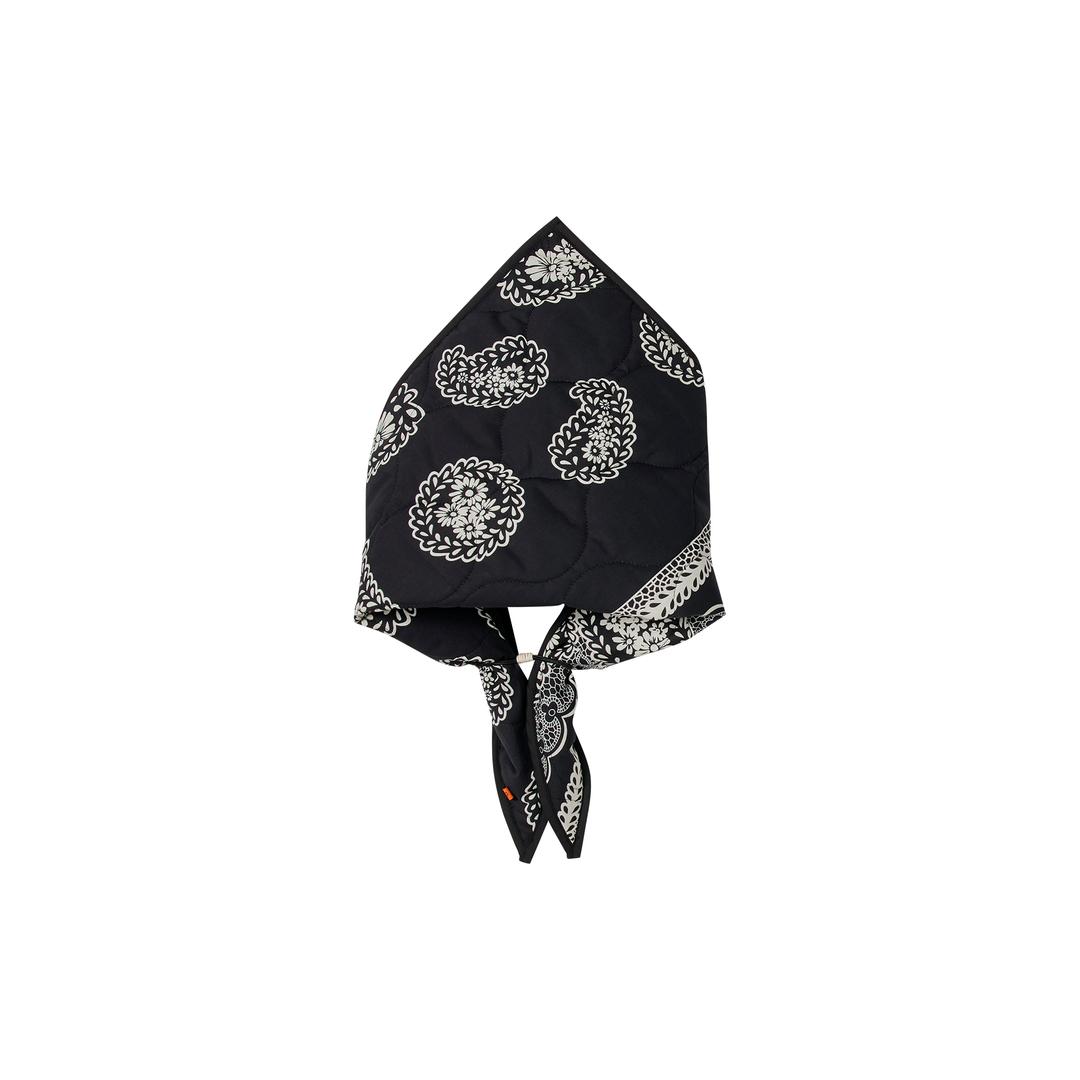 FLOWER VELBOA PADDING SCARF-BK