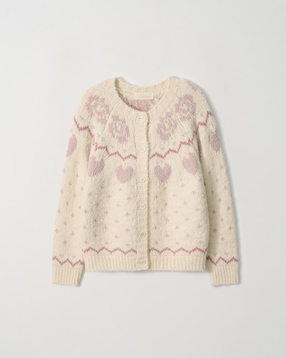 [12/9일 순차배송] Alpaca Wool Nordic Knit Cardigan_Ivory