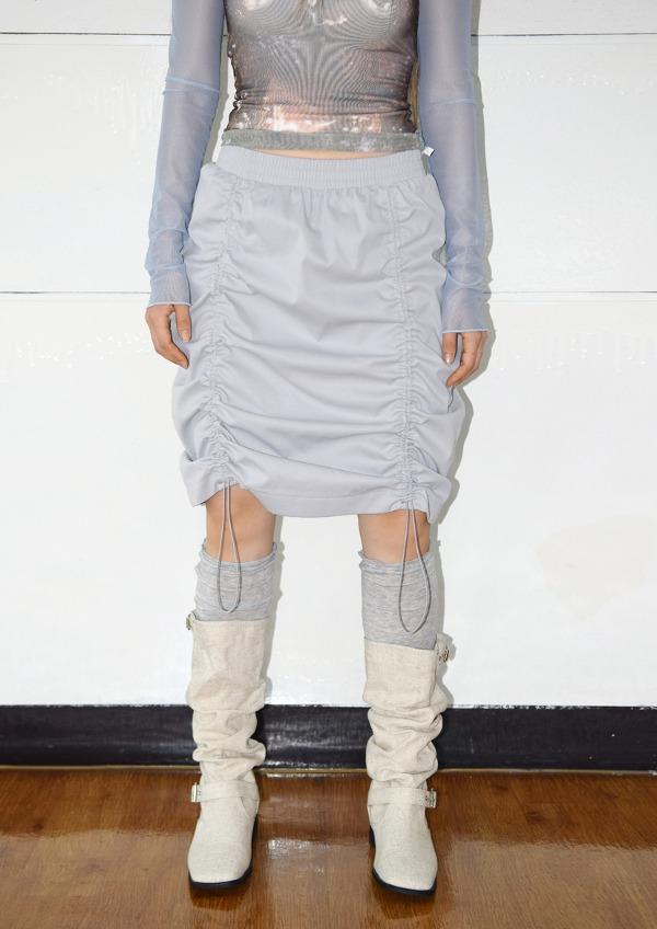 미디 사이드 셔링 스커트(3color)