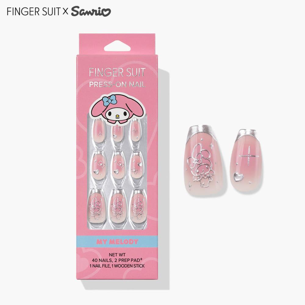 핑거수트 x 산리오 네일 팁 세트 마이멜로디 마이 랜드