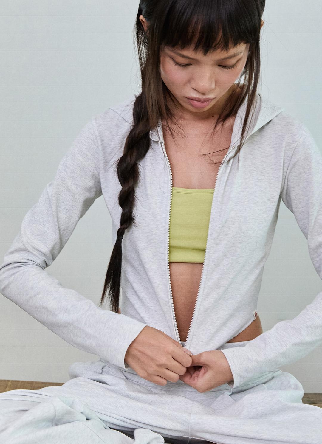 Fortune zip-up_Melange Grey