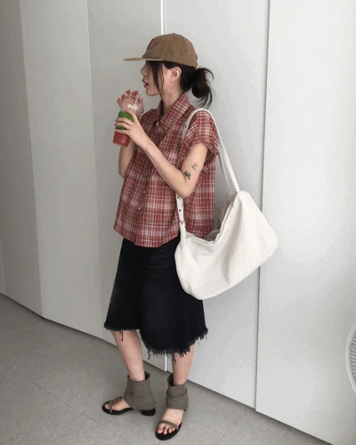 레글런 빈티지 체크 남방 (2color)
