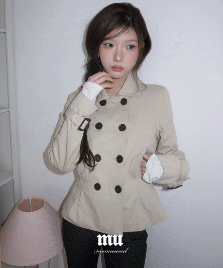 MADE [momuseo] 라인 핀턱 트렌치 자켓 - 3color