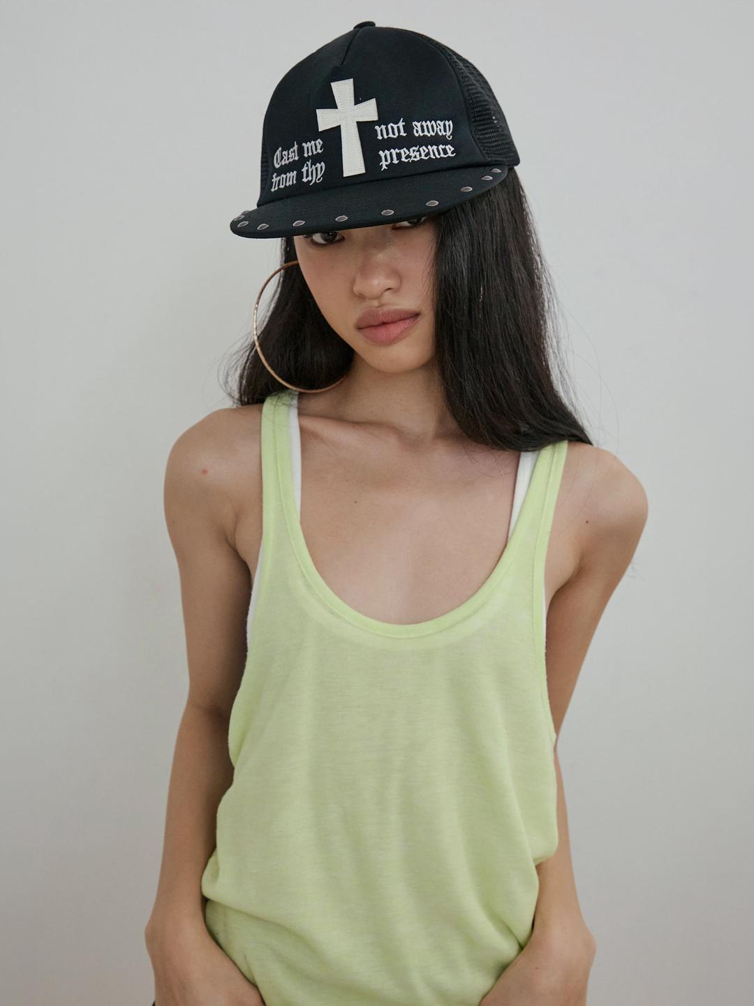 Cross Mesh Cap Black