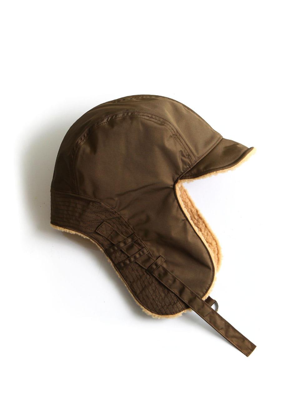 [unisex]F/W REVERSIBLE SATIN TROOPER HAT BROWN