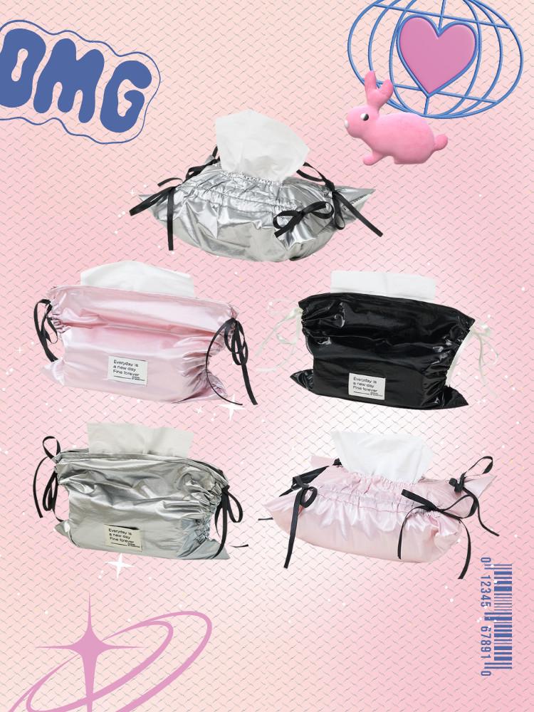 수심 Satin Ribbon Tissue Pouch(6 Type) 새틴 리본 휴지 케이스 화장지