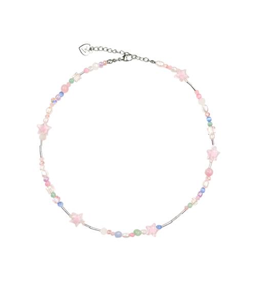 파스텔 스타 믹스 비즈 목걸이
