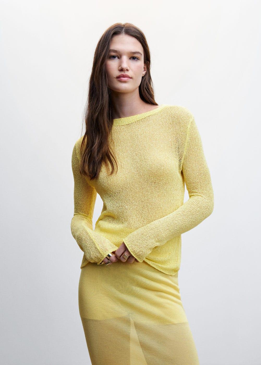 Semi-transparent knitted sweater