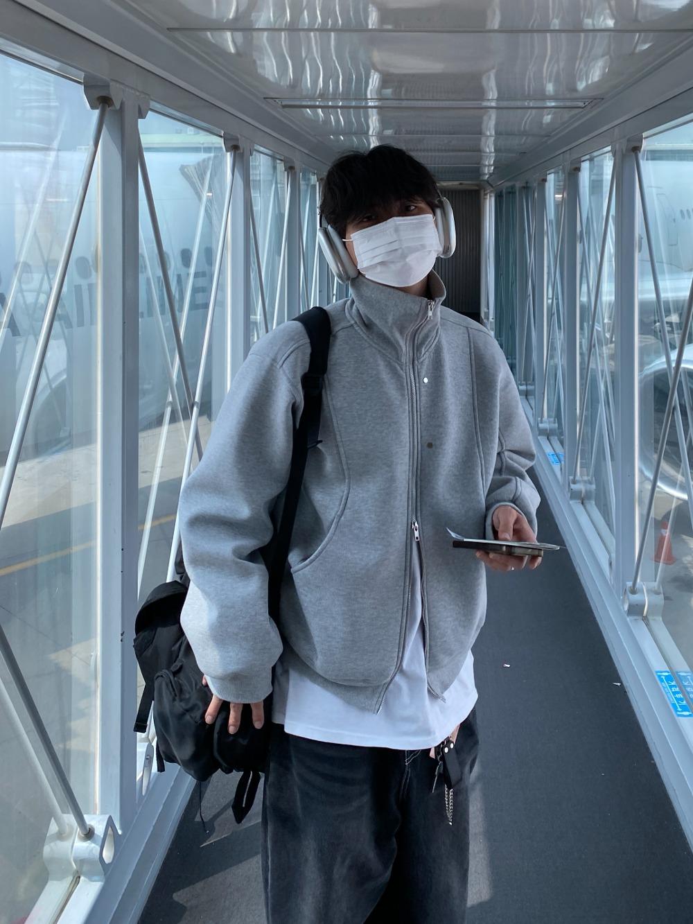 커브 하이넥 투웨이 집업 2C