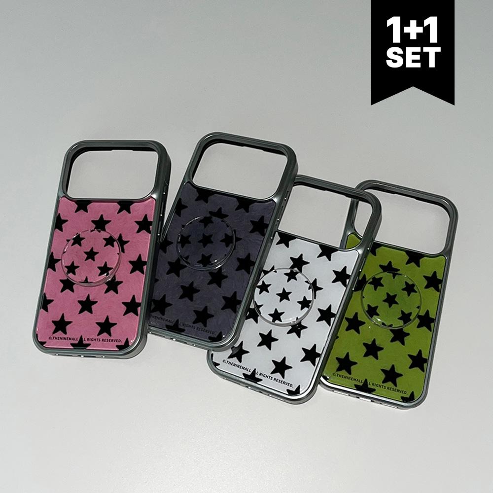 [1+1set] star fluff [실버 범퍼케이스+에폭시톡] 맥세이프 선택