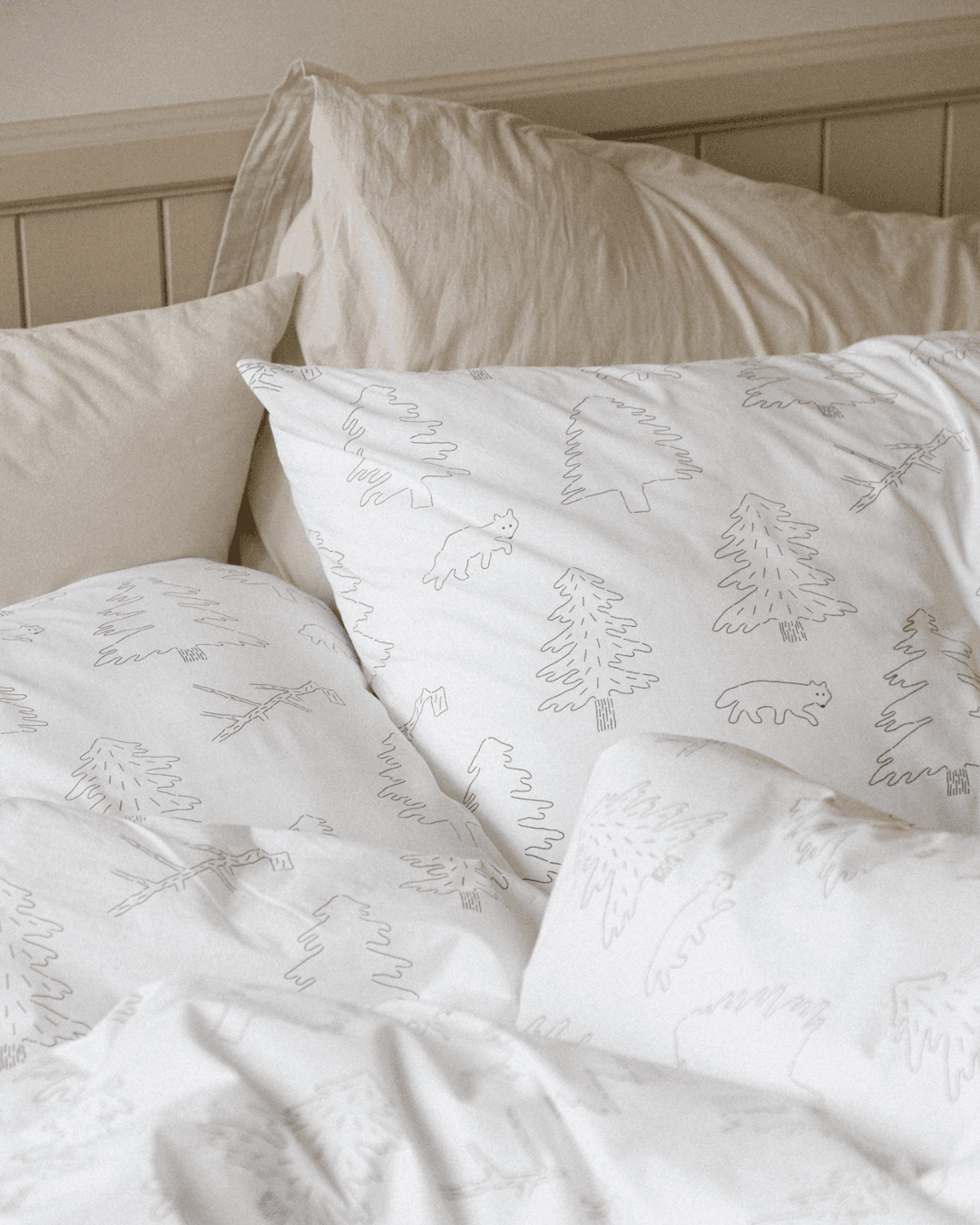 [SET SALE] 순면 알러지방지 무봉제 이불베개세트 - 노스랜드 화이트