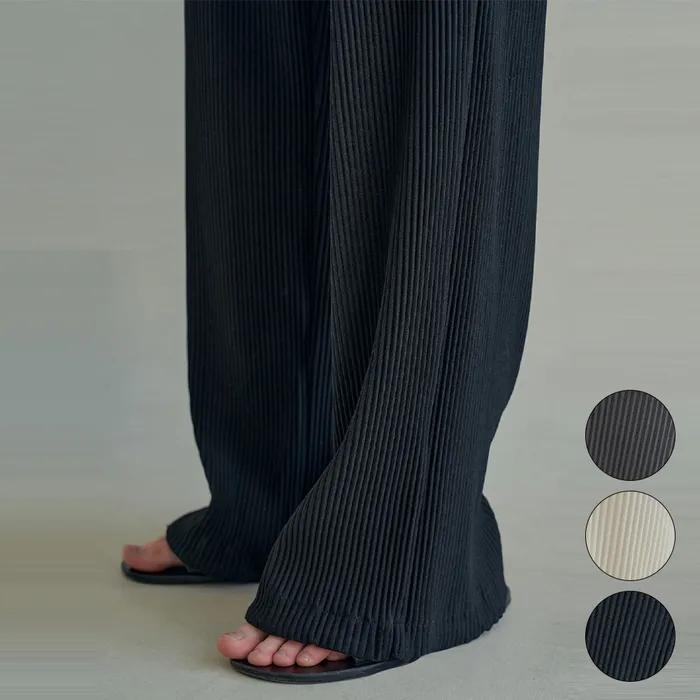 플리츠 와이드 실루엣 팬츠_3 COLOR