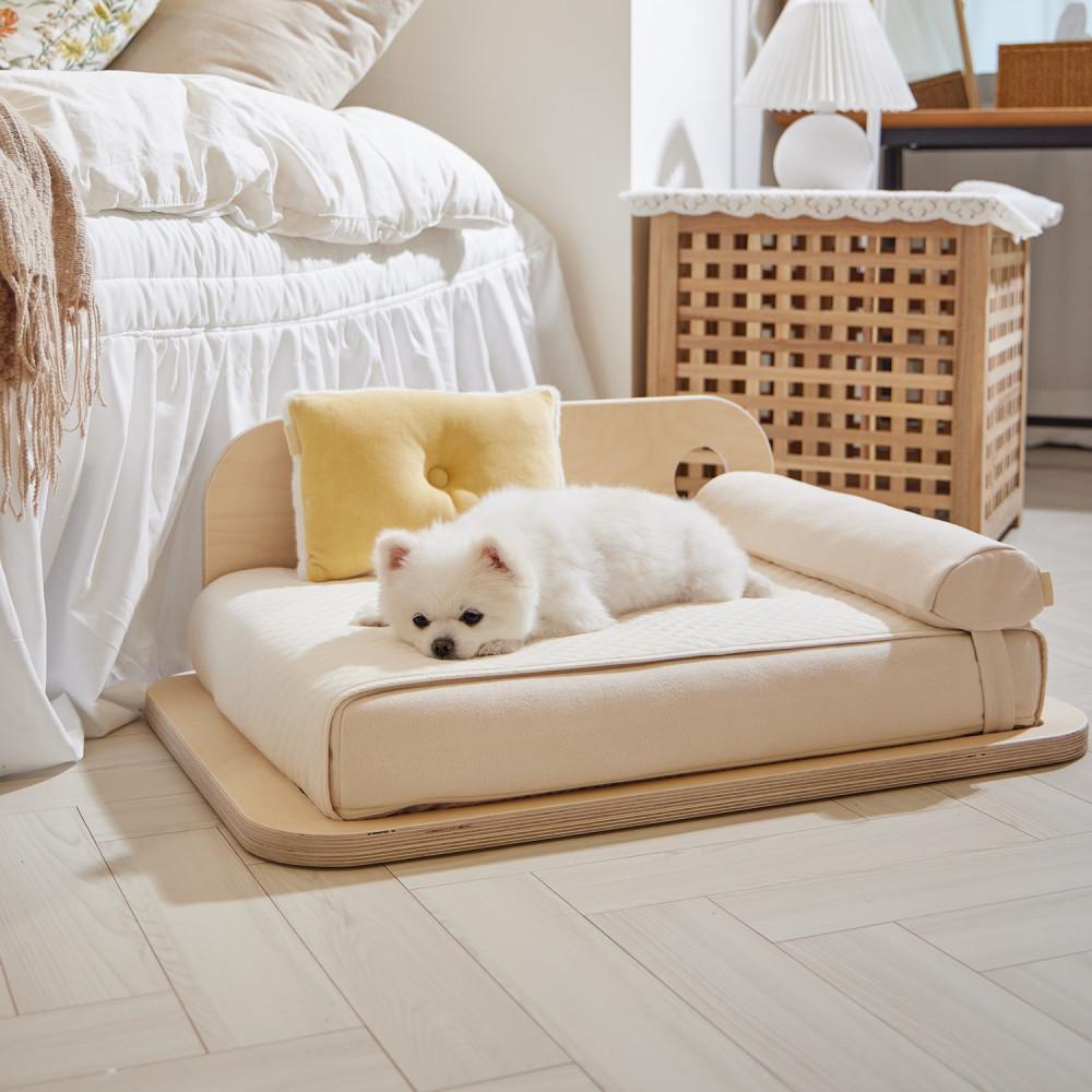 무아유 우드프레임 세트 강아지 고양이 침대 쇼파 애견 해먹 헤링본침대 M