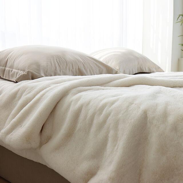 소프트 인조퍼 fur 담요 블랭킷 ivory